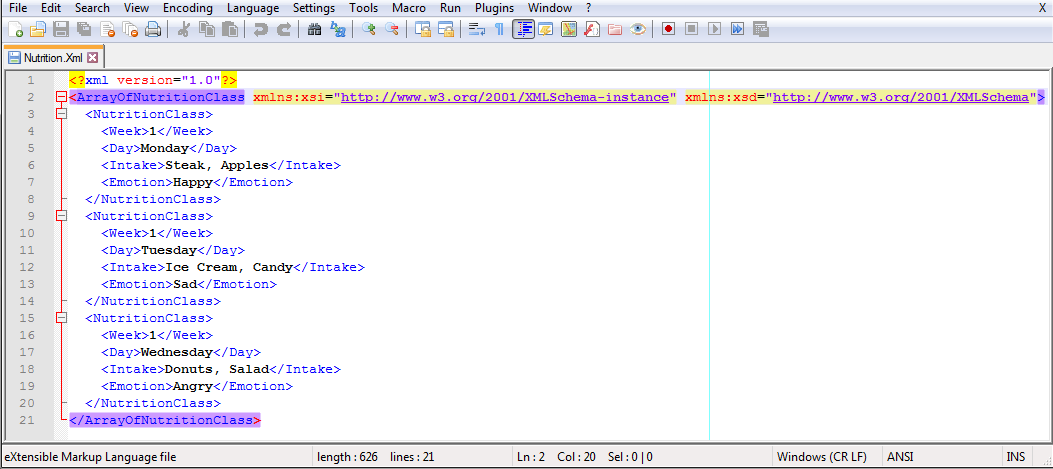 Image of applications xml file layout