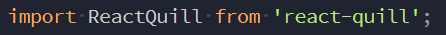 Image of quill import in code
