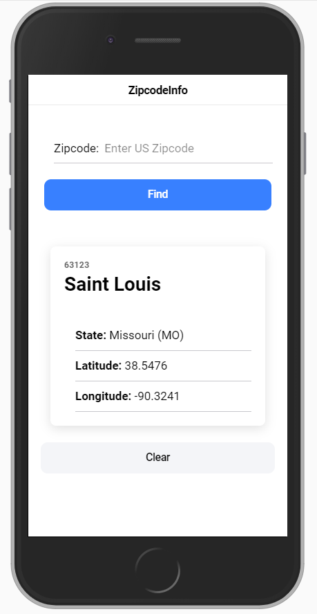 Image of initial look of interface in browser
