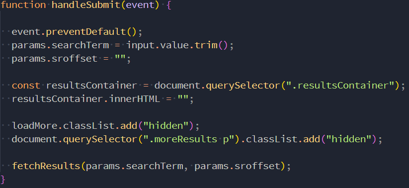 Image of function handle submit